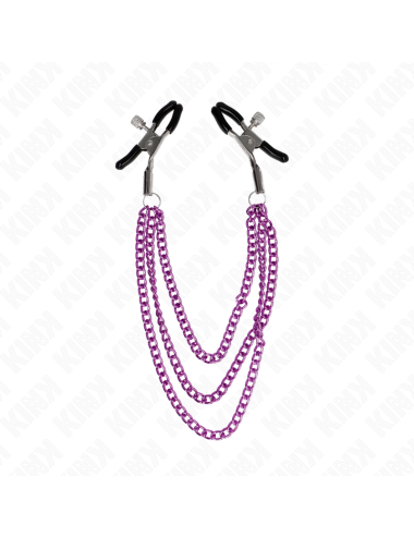 KINK - PINCES À METELIER AVEC 3 CHAÎNES VIOLET 20/23/28 CM