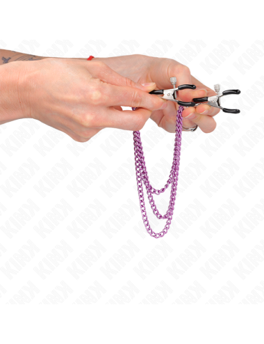 KINK - PINCES À METELIER AVEC 3 CHAÎNES VIOLET 20/23/28 CM