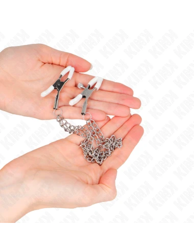 KINK - PINCES À METELIER AVEC 2 CHAÎNES FINES ARGENT 20/23 CM