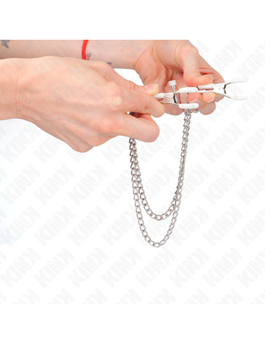 KINK - PINCES À METELIER AVEC 2 CHAÎNES FINES ARGENT 20/23 CM