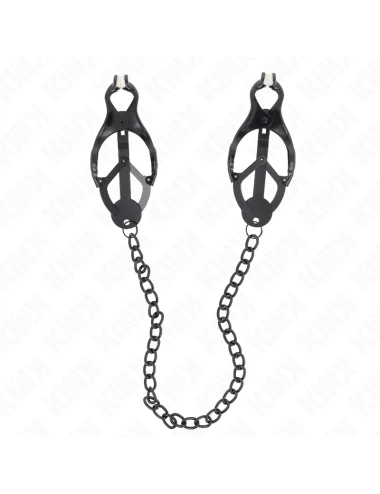 KINK - PINCES À METELLES TRÈFLE JAPONAIS AVEC CHAÎNE NOIR 30 CM