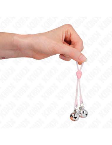 KINK - PINCES À TÉLÉPIN LUMINEUSES CRÂNE AVEC ANNEAU CLOCHES RÉGLABLES ROSE / ARGENT