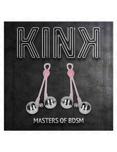 KINK - PINCES À TÉLÉPIN LUMINEUSES CRÂNE AVEC ANNEAU CLOCHES RÉGLABLES ROSE / ARGENT