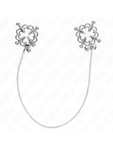 KINK - PINCES À METELLES FLEUR EN MÉTAL AVEC CHAÎNE