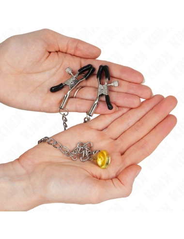 KINK - PINCES À TÉLÉTON CHAÎNE AVEC PENDENTIF CORNE 30 CM