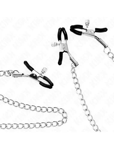 KINK - PINCES TRIPLE À TAMELON ET CLITO AVEC CHAÎNE MODÈLE 0