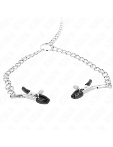 KINK - 4 PINCES À METON CHAÎNE 32 CM AVEC PETITES CHAÎNES 14 CM