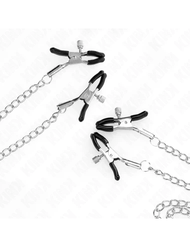 KINK - 4 PINCES À MATELONS ET CLITO RÉGLABLES ARGENT