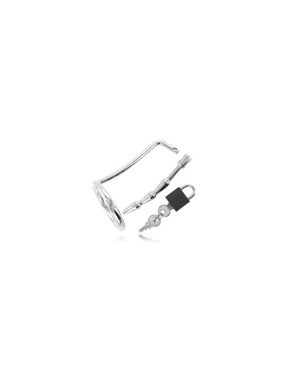 METAL HARD - ANNEAU DE TESTICULE AVEC BOUCHON DE CHASTETÉ URÉTRAL METAL HARD - ANNEAU DE TESTICULE AVEC BOUCHON DE CHASTETÉ URÉTRAL