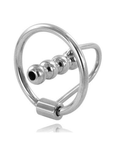 METAL HARD - ANNEAU DE GLAND EN AVEC BOUCHON URÉTRAL 28MM