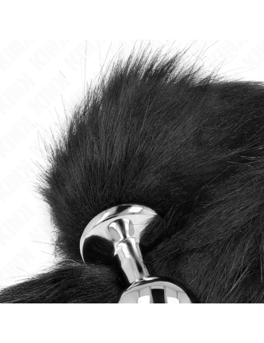 KINK - PLUG ANAL TAILLE M 8 X 3,5 CM AVEC QUEUE SYNTHÉTIQUE 40 CM NOIR