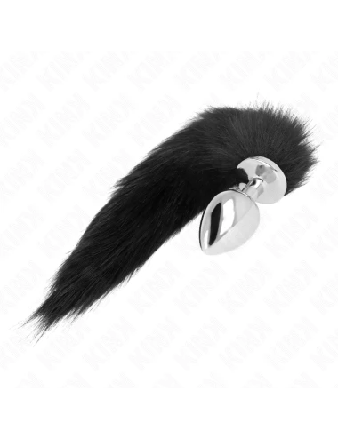 KINK - PLUG ANAL TAILLE L 10 X 4 CM AVEC QUEUE SYNTHÉTIQUE 40 CM NOIR