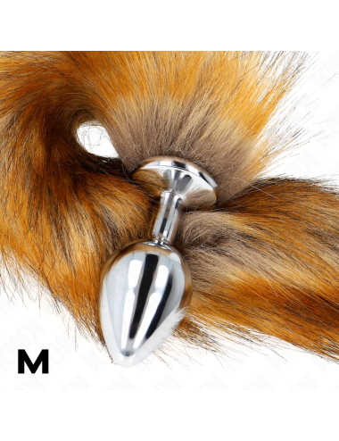 KINK - PLUG ANAL TAILLE M 8 X 3,5 CM AVEC QUEUE SYNTHÉTIQUE 40 CM MARRON