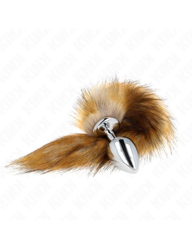 KINK - PLUG ANAL TAILLE L 10 X 4 CM AVEC QUEUE SYNTHÉTIQUE 40 CM MARRON