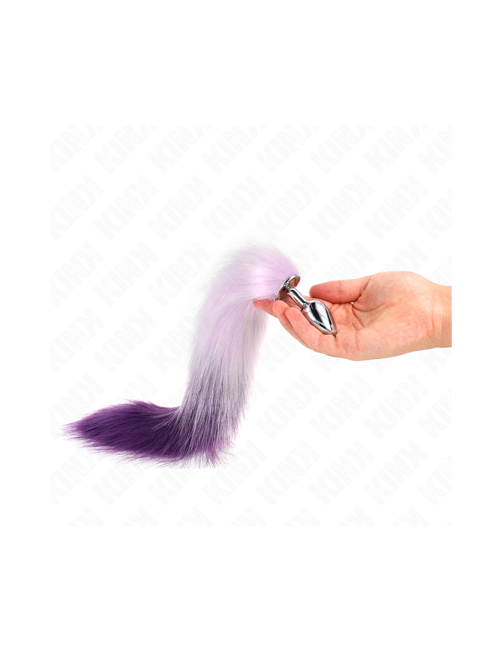 KINK - PLUG ANAL TAILLE S 7 X 3 CM AVEC QUEUE SYNTHÉTIQUE 40 CM VIOLET