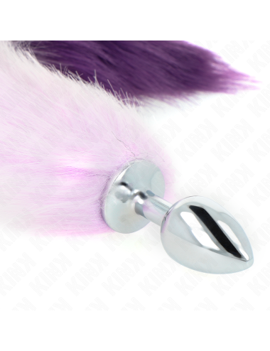 KINK - PLUG ANAL TAILLE S 7 X 3 CM AVEC QUEUE SYNTHÉTIQUE 40 CM VIOLET