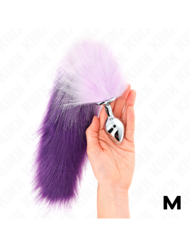 KINK - PLUG ANAL TAILLE M 8 X 3,5 CM AVEC QUEUE SYNTHÉTIQUE 40 CM VIOLET