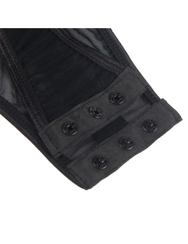 SUBBLIME - TEDDY AVEC JARRETIÈRE DÉTAIL POITRINE NOIR L/XL