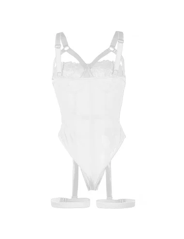 SUBBLIME - TEDDY AVEC JARRETIÈRE DÉTAIL POITRINE BLANC L/XL
