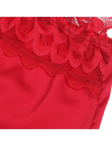 SUBBLIME - BABYDOLL EN SATIN AVEC DENTELLE ROUGE S/M