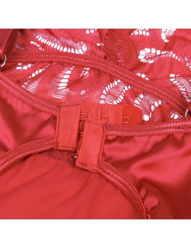 SUBBLIME - BABYDOLL EN SATIN AVEC DENTELLE ROUGE S/M