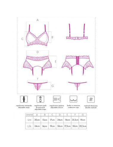 LIVCO CORSETTI FASHION - NAHIR LC 20214 SOUTIEN-GORGE + CULOTTE + PORTE-JARRETELLES L/XL