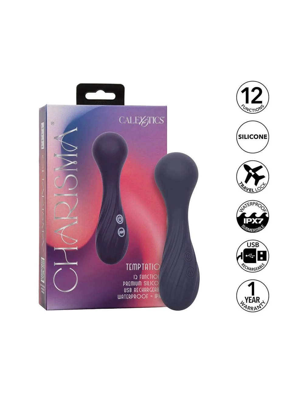 CALEXOTICS - CHARISMA TEMPTATION MASSEUR 12 FONCTIONS VIOLET CALEXOTICS - CHARISMA TEMPTATION MASSEUR 12 FONCTIONS VIOLET