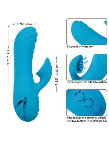CALEXOTICS - SUNSET BEACH SEDUCER VIBRATEUR & STIMULATEUR 10 FONCTIONS BLEU