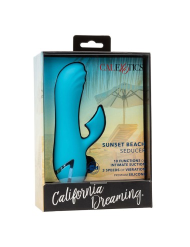 CALEXOTICS - SUNSET BEACH SEDUCER VIBRATEUR & STIMULATEUR 10 FONCTIONS BLEU
