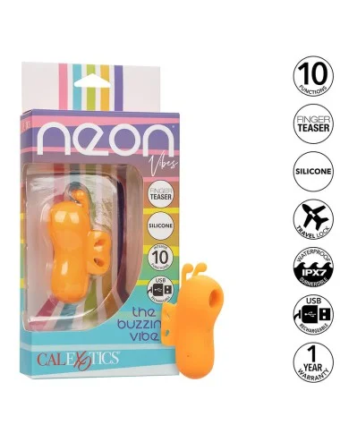 CALEXOTICS - NEON VIBES BUZZING VIBE LE STIMULATEUR DE DOIGTS 10 VIBRATIONS ORANGE
