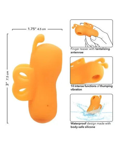 CALEXOTICS - NEON VIBES BUZZING VIBE LE STIMULATEUR DE DOIGTS 10 VIBRATIONS ORANGE