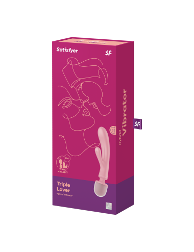 Triple lover Rabbit et Wand Satisfyer - Rose