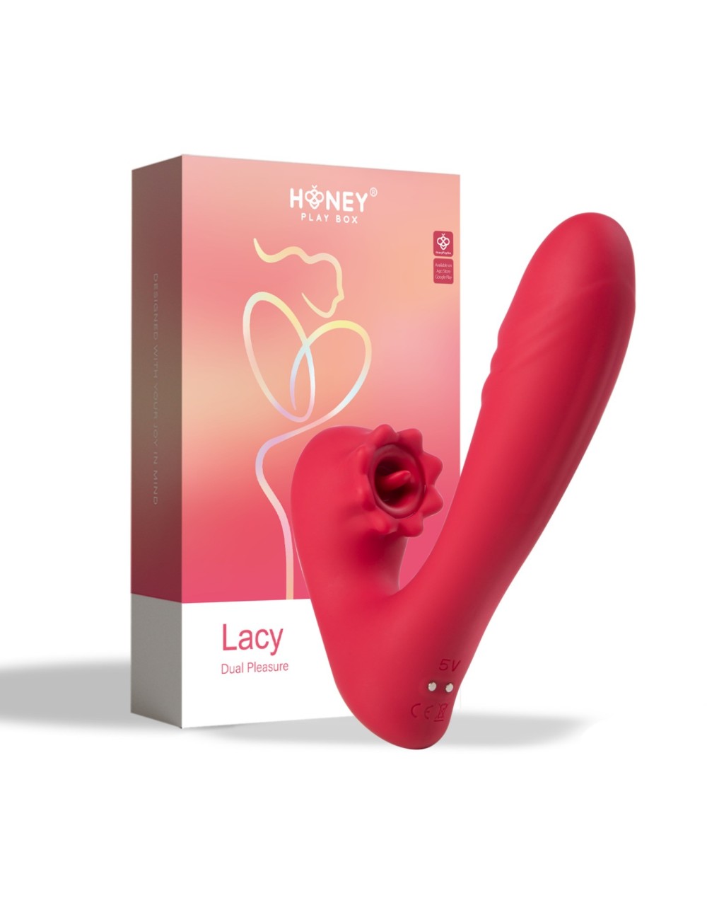 Lacy - Vibromasseur point G avec langue pour le clitoris Lacy - Vibromasseur point G avec langue pour le clitoris