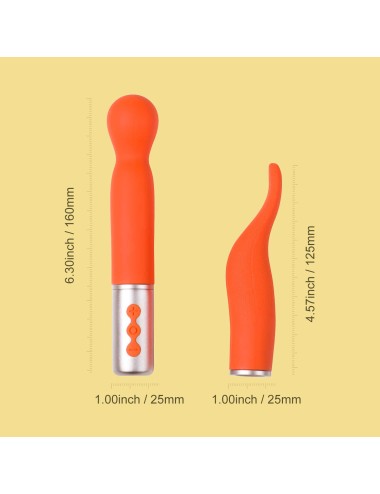 Partschinite - The naughty collection - Vibromasseur à tête interchangeable Orange