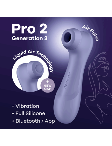 Pro 2 Génération 3 Air pluse Connect App et vibration - Lila Satisfyer