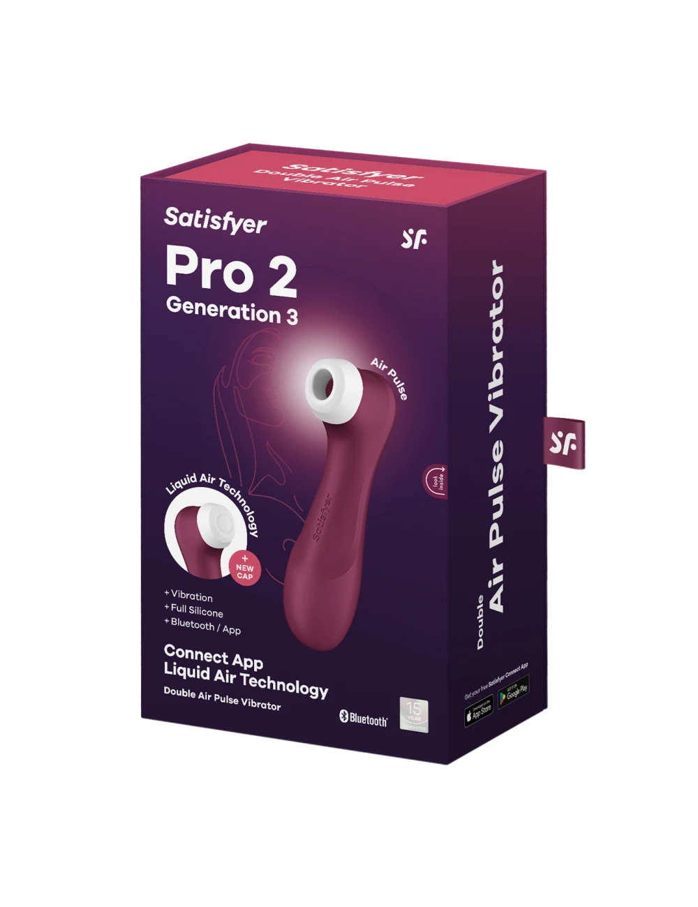 Pro 2 Génération 3 Air pluse Connect App et vibration - Vin rouge Satisfyer Pro 2 Génération 3 Air pluse Connect App et vibration - Vin rouge Satisfyer