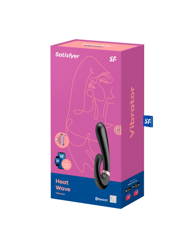 Stimulateur clitoridien et Vibromasseur point G Satisfyer Heat Wave Connect App - Noir