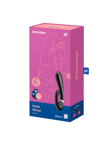 Stimulateur clitoridien et Vibromasseur point G Satisfyer Heat Wave Connect App - Noir