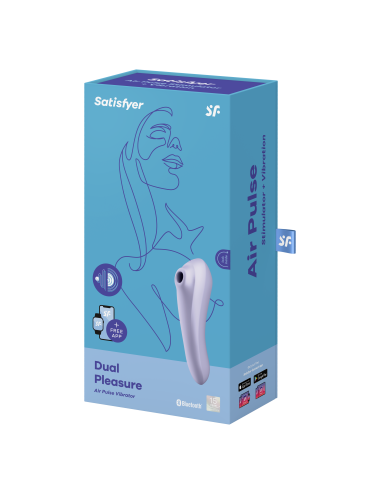 Stimulateur vibromasseur connecté Satisfyer Dual Pleasure - Mauve
