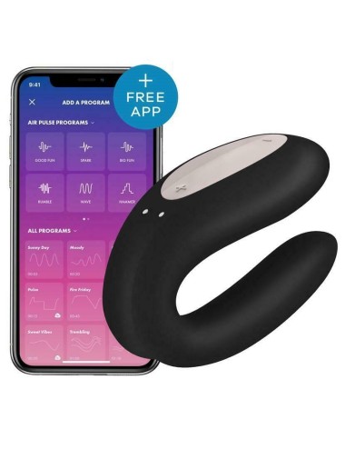 Stimulateur connecté pour couple Satisfyer Double Joy - Noir
