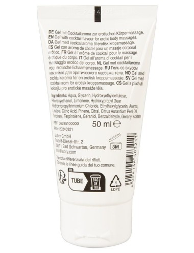 Lubrifiant et gel de massage végétalien comestible sex on the beach goût fruité  50ml - R629510