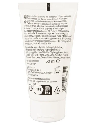Lubrifiant et gel de massage végétalien comestible sex on the beach goût fruité  50ml - R629510
