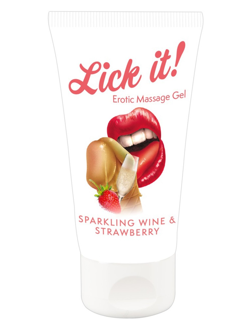 Lubrifiant et gel de massage végétalien comestible goût fraise/vin pétillant 50ml - R625744 Lubrifiant et gel de massage végétalien comestible goût fraise/vin pétillant 50ml - R625744