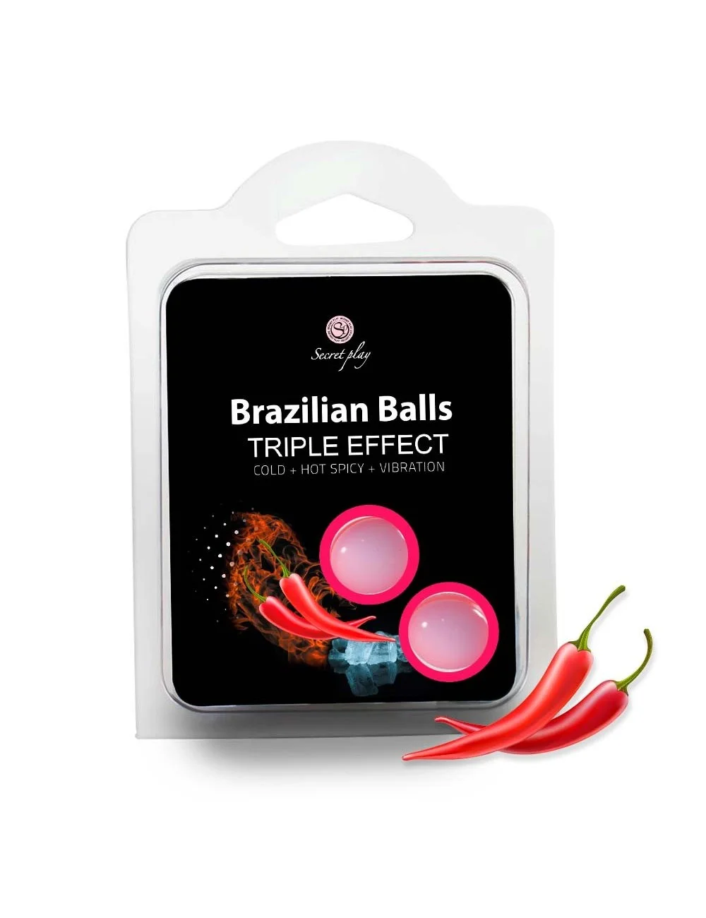 2 boules de massage brésiliennes triple effet froid, chaud et vibration - BZ3699 2 boules de massage brésiliennes triple effet froid, chaud et vibration - BZ3699