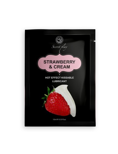Dosette 2 en 1 Lubrifiant et huile de massage fraise à la crème chauffant 10 ml - SP3610