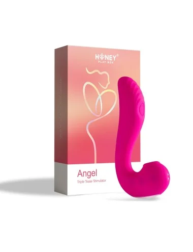 Angel - Vibromasseur 3 en 1 point G et léchage du clitoris - Rose
