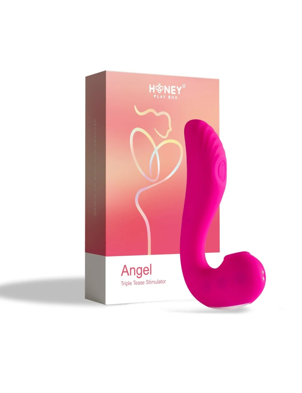 Angel - Vibromasseur 3 en 1 point G et léchage du clitoris - Rose Angel - Vibromasseur 3 en 1 point G et léchage du clitoris - Rose