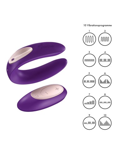 Stimulateur pour couple Satisfyer Double Plus Remote - Violet