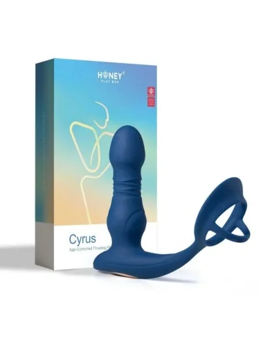 Cyrus - Vibromasseur de prostate va et vient contrôlé par application - Bleu