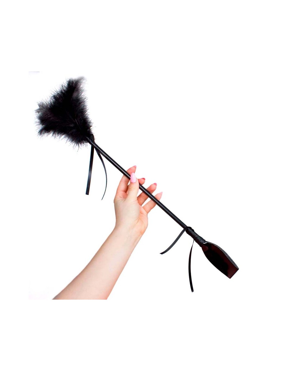 Cravache avec plumeau secret play - Noir Cravache avec plumeau secret play - Noir